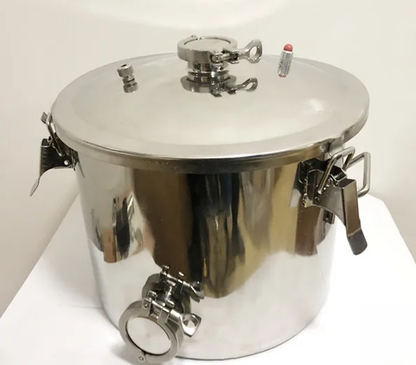 

25L (5.5Gal) Tank For Distillation Lid 2" 51mm Boiler Distillery Tank,Thickened Bottom For Induction Heater Stainless Steel304