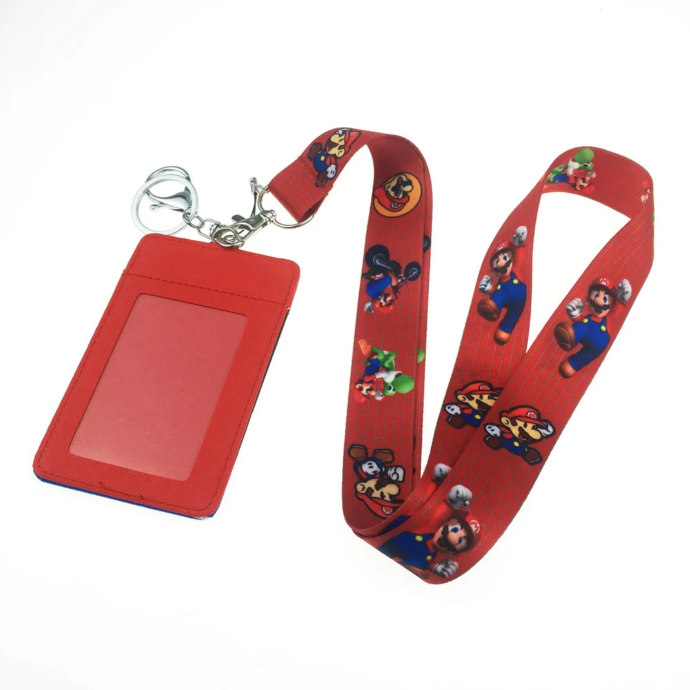 Горячий мультфильм милый Супер Марио Bros ID card set lanyard брелок|Брелоки| |