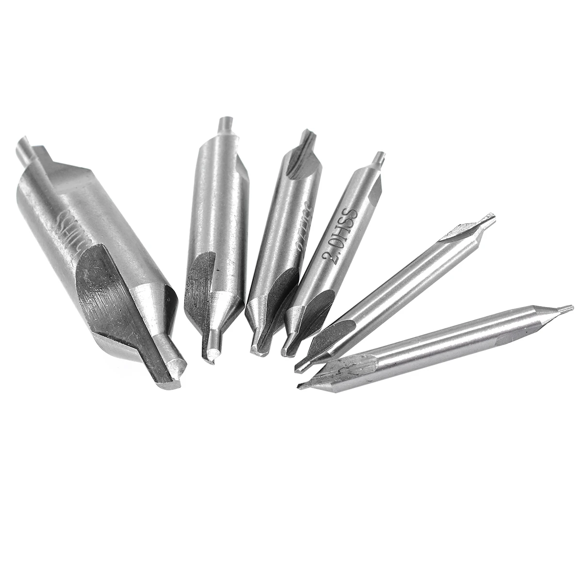 6Pcs Center Drill HSS Center Dril High Quality HSS Center Drill Bits Set Combined Countersinks Kit 60 Degree 5/3/2.5/2/1.5/1mm