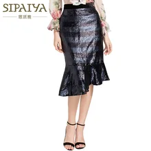 Русалка юбка Женский Высокая Талия Bodycon оборками Лоскутная Нерегулярные Юбки Лето Женская мода корейский Костюмы