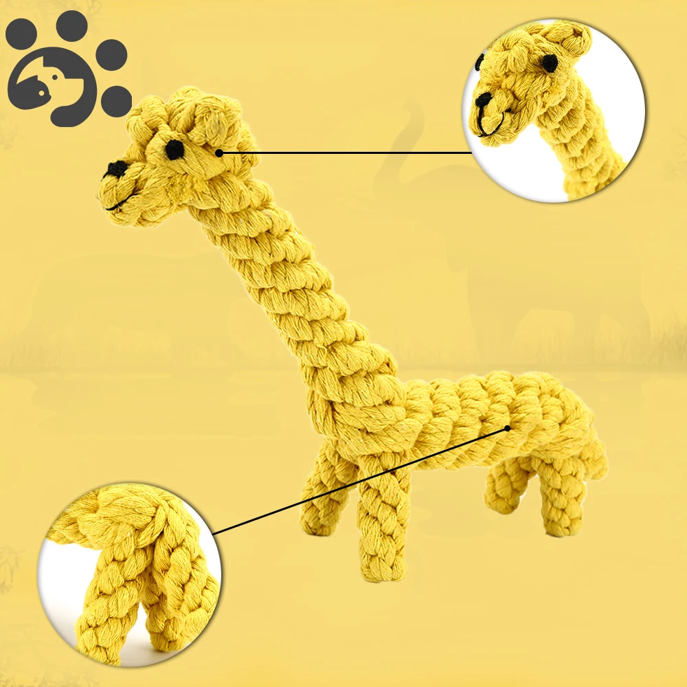 

Pet Dog Toys, Handmade Cotton Dog Rope Chew Toy, Giraffe Toy for Large Small Dogs, Tooth Cleaning Toy for Dog Product TY0040