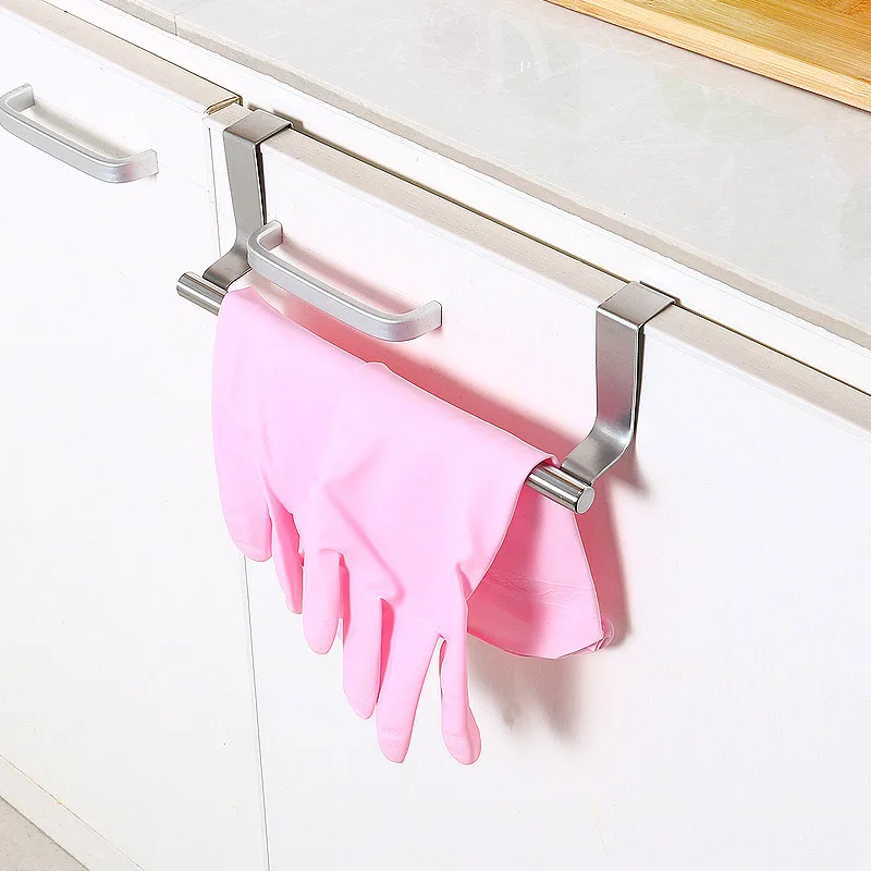 High Quality Stainless Steel Towel Bar Holder Kitchen Cabinet Cupboard Door Hanging Rack Storage Hook Accessories