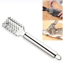 

Stainless Steel Kitchen Utensils Fish Scales Skin Brush Scraping Cleaning Tool Scales Scraper Peeler Remover Seafood Knife