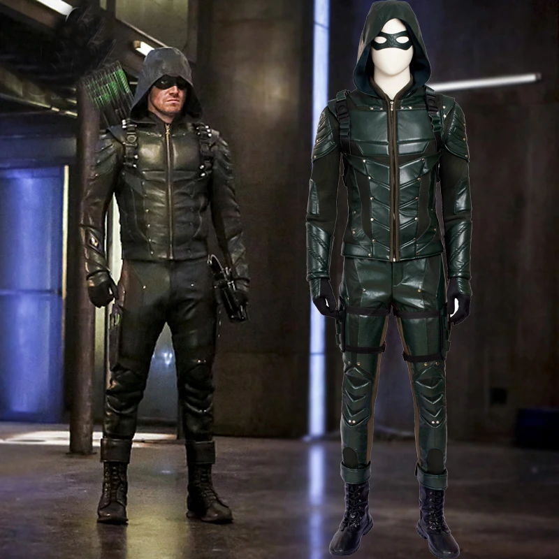 

Sensfun 2017 Green Arrow cosplay costume Adult men fancy kigurumi Halloween costumes Oliver Queen Green Arrow Costume