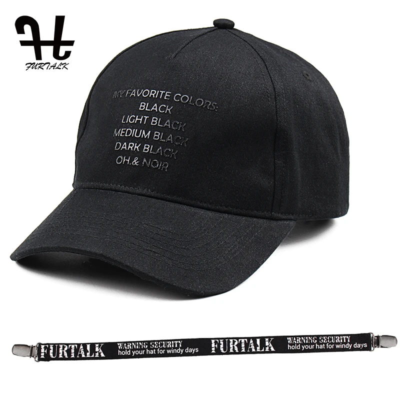 

FURTALK Black Baseball Cap for Women Man Summer Adjustable Snapback Caps Hip Hop Dad Hats 2019 Bucket Hat Man Baseball Hat