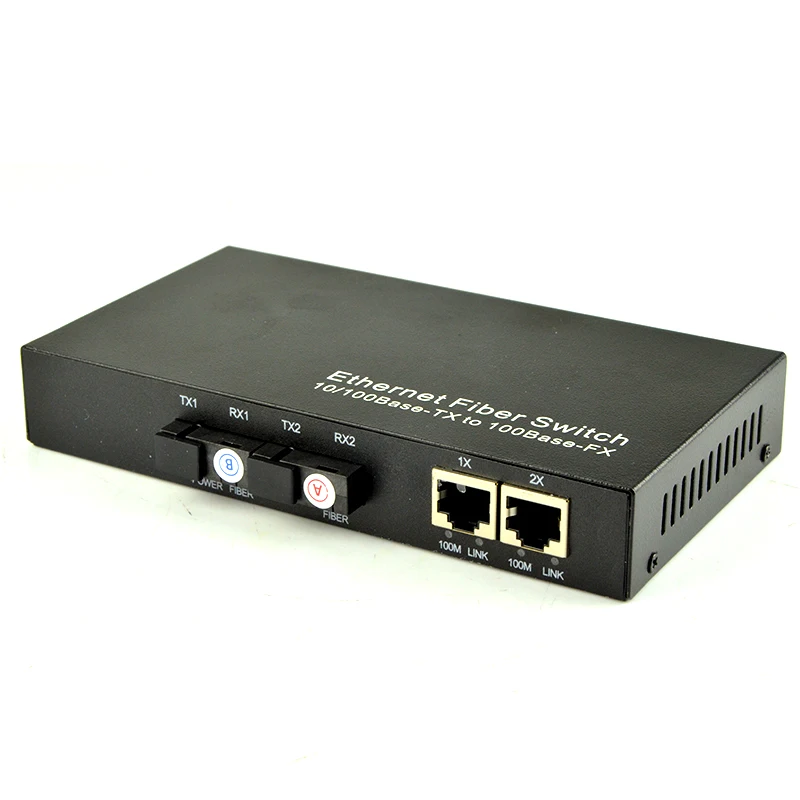 10/100Base-TX к 100Base-FX Быстрый медиа Ethernet конвертер 2 CH * SC RJ45 оптический трансивер |