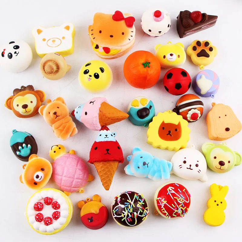 

10/15/20pcs Mobile Phone Straps Squishy Cute Soft Jumbo Panda/Bread/Donut/Ice Cream Phone Keychain Decor Kawaii Kid Toys Gift