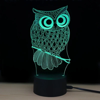 Us 9 72 Novelty Led Lamp 7 Color Changing Led 3d Lamp Owl Touch Atmosphere Night Light Kids Room Light Luminaria In Led Night Lights From Lights