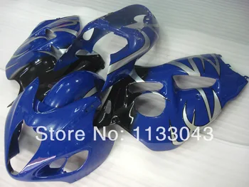 

7gifts For SUZUKI Hayabsa GSXR1300 GSX-R1300 Silver Flame in blue GSXR 1300 96 97 98 99 00 01 02 03 04 05 06 07 Fairing