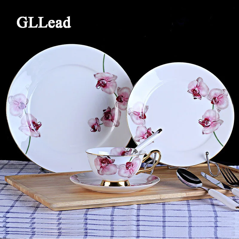 GLLead Европейский Стиль высокое качество Bone китайская посуда отель столовые приборы для ресторана Западной S Чай k плиты чайная чашка с