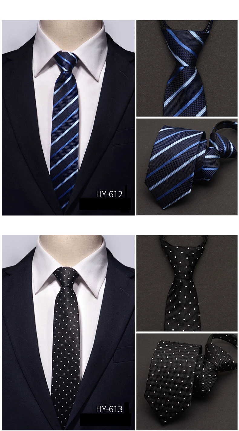 Новое поступление галстук-молния мужской узкий галстук 6 см Модный повседневный Свадебный деловой рабочий вечерние галстук для мужчин с подарочной коробкой упаковка