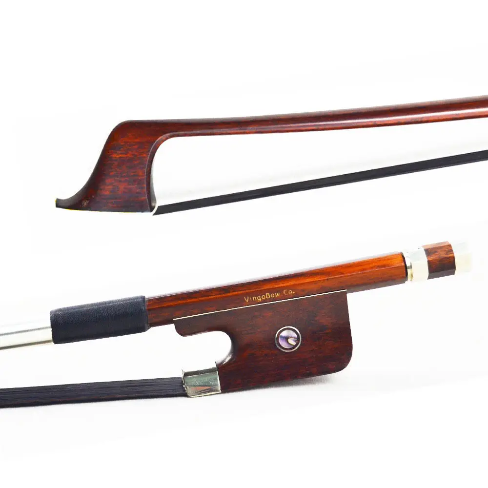 630BFB 4/4 Tamaño Alemán BASS BOW Snakewood Palo y Níquel