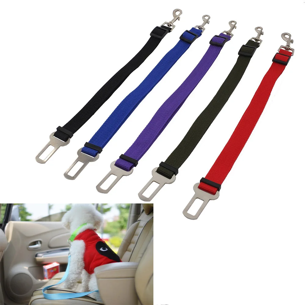 Adjustable Dog Safety Seat Belt for Vehicle Car Dog Leash Nylon Seatbelt Clip Rope Leads for
