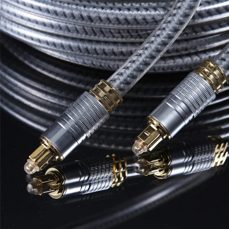 EMK spdif optical cable OD 8.0 mm Gold connector Digital Fiber Optical Toslink Audio cable (3)