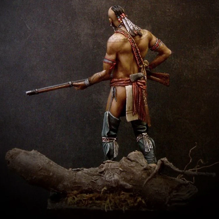 1/24 Cherokee Warrior, 18 век, полимерная модель фигурки GK, в разобранном виде и Неокрашенный комплект