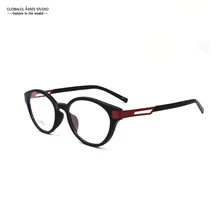 Ретро Круглый ацетатная оправа для очков Для женщин красный металл полые храм Пластик наконечник маленькая форма лоскутное очки № 2448 COL.7