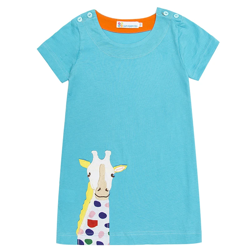 

Baby Clothes Girl Dresses 2018 Cute Short Sleeve T Shirt Dress Toddler Costume With Animal Pattern Children Clothing 1-6Years