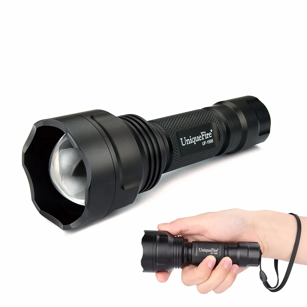 UniqueFire UF-1505 3W 940nm Mini Infrared Radiation IR LED Night Vision Flashlight Torch Use 1x18650 Battery(Black)9