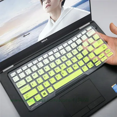 Для Dell Latitude E5450 E5470 7490 3340 E3340 E7450 5491 14 дюймов силиконовая клавиатура для ноутбука Обложка Защитная крышка - Цвет: Gradual green