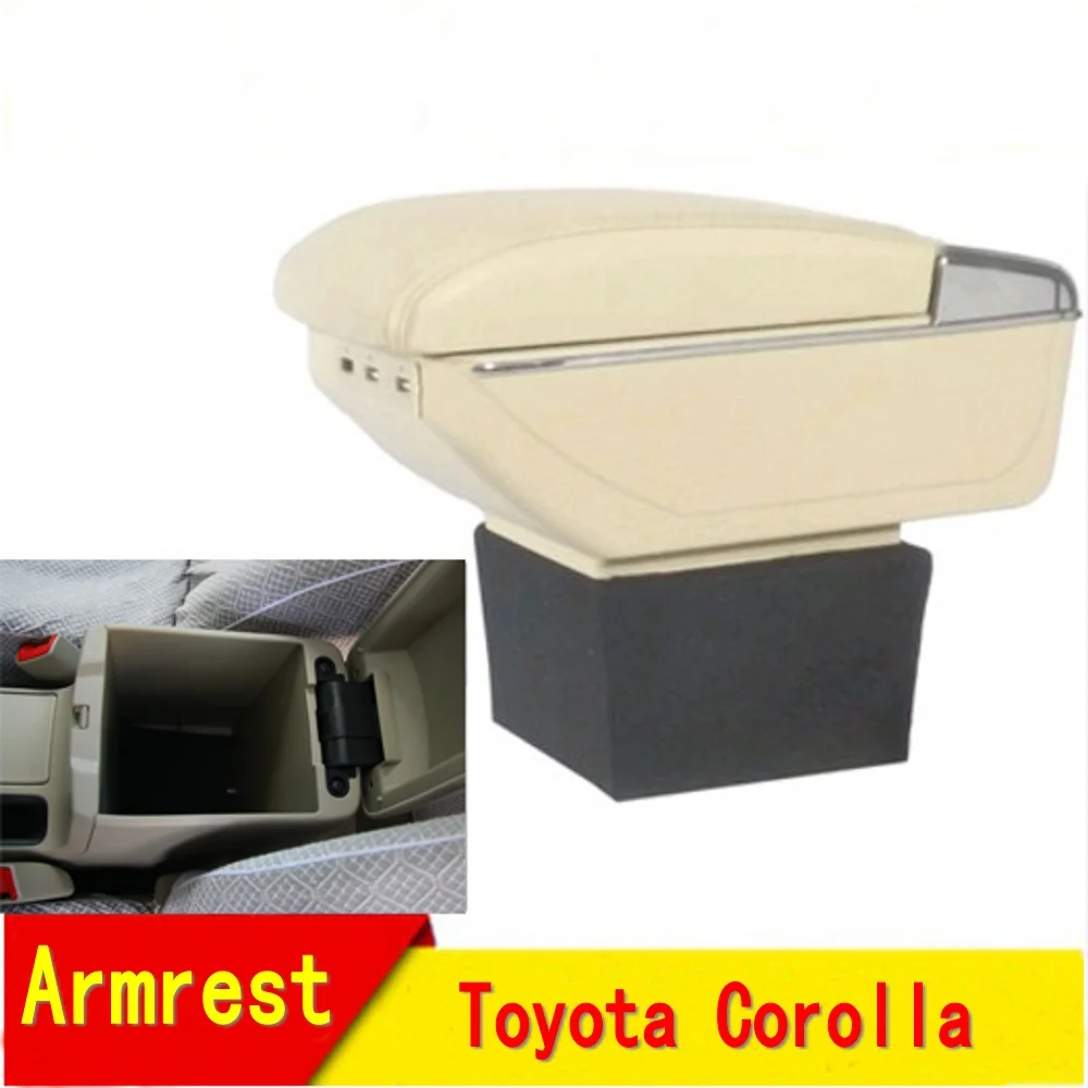 

For Toyota Old Corolla armrest box central Store content Storage box with cup holder ashtray USB interface 2007-2013