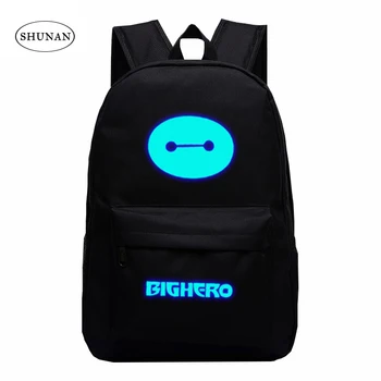 

VN 2016 New Arrival Star Luminous Backpacks Teenager School Bag Big Hero Backpacks Baymax Big White Cartoon Students School Bags