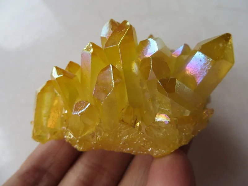 

AA Natural Yellow QUARTZ CRYSTAL Titanium Crystal Cluster Specimens Reiki 61g