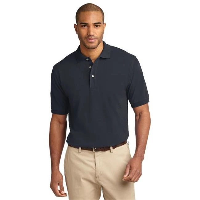 Port Authority K420 Mens Heavyweight Cotton Pique Polo T-Shirt Classic Navy - Extra Large