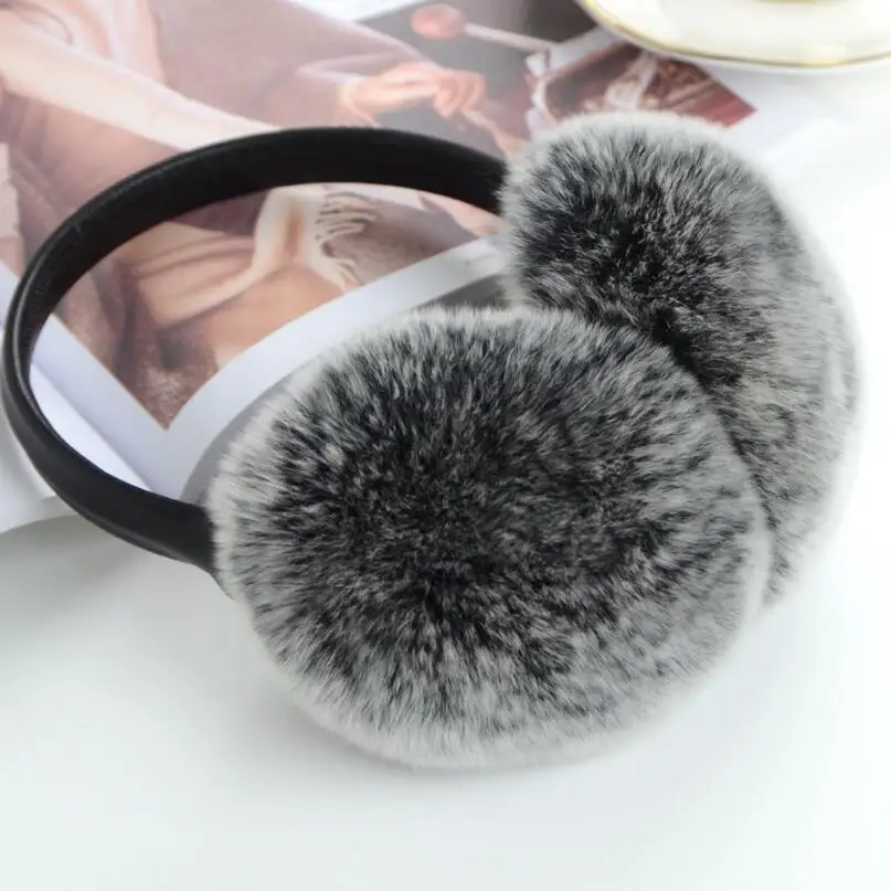 Cute Fur Headphones for Girl Winter Ear muffs Women Ears Covers Back