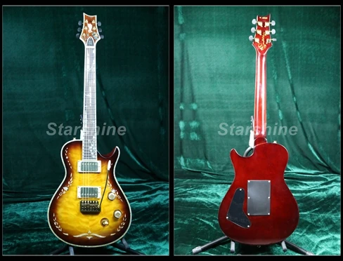 

Starshine Top Quality Electric Guitar YL-PR2S Quilted Maple Top Abalone Binding&Inlay Tremolo Bridge Gold Hardware