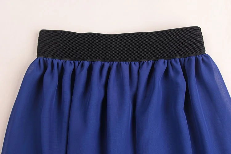 20 цветов, Новое поступление, весенние женские модные летние юбки больших размеров для девочек, длинная эластичная Повседневная шифоновая юбка с высокой талией W00233