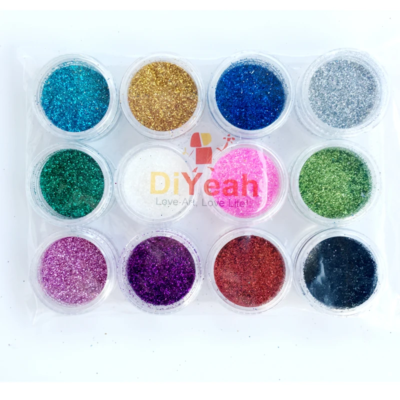 Brilho em pó Tatuagens em pó Arte do Unha Cores Lote Brilho Tatuagem Corpo Shimmer Acrílico Poeira Decoração 12 - 8 em pó shimmer brilho tatuagens em pó