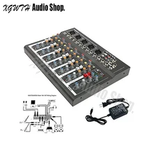 Профессиональный 7 каналов студийная фото Аудио Звуковая карта USB Микшер 48В Мощность эффект реверберации караоке DJ микшерный пульт