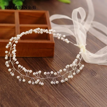 

TOPQUEEN HP47-S Handmade Wedding Tiara Bridal Headband Wedding Headwear Wedding Hairband Wedding Hair Accessories for bride