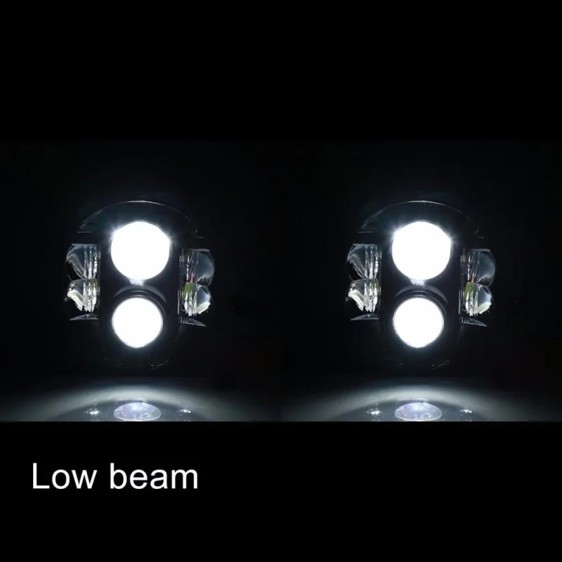 FADUIES 7 80W Round Black LED Headlights Bulb H4 High Low Beam For Jeep Wrangler JK TJ LJ Hummer H1 H2 LED Headlamps(1Pair)  (12)