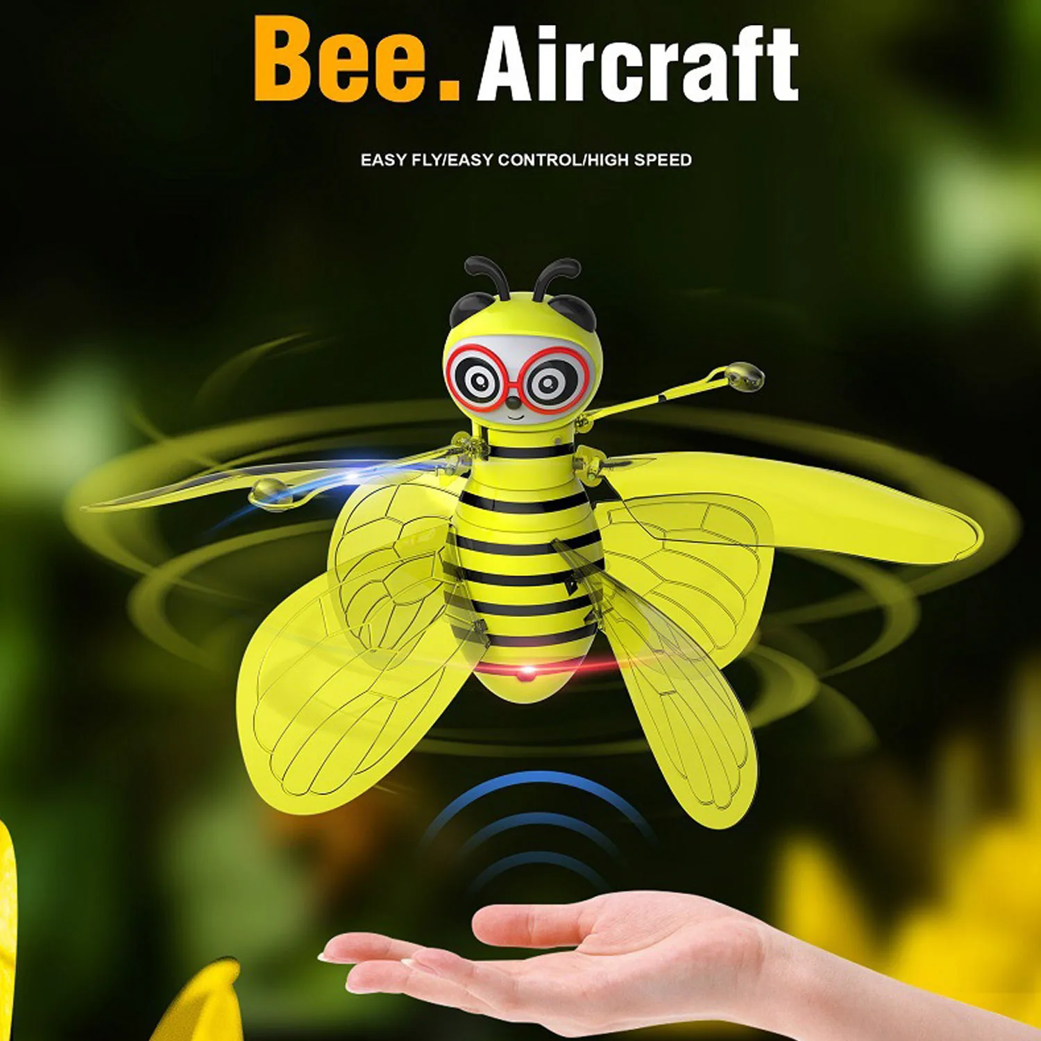 

Mini Bee Style Infrared Induction Flying Ball Helicopter Drone Toys Built-in Shinning LED Light for Kids Teenager Gifts