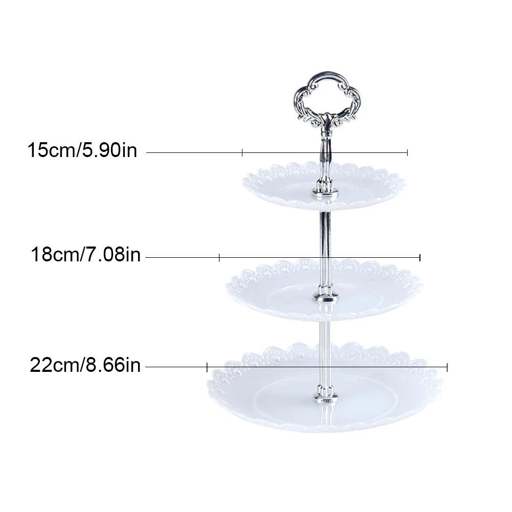 Три-Слои тарелка для фруктов, пирожных стенд десертов овощей кекс хранения стеллажи для выставки товаров для Кухня выпечки инструменты