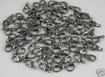 

Factory/300 pcs Gunmetal Black Lobster Clasp Claw 12x6mm accessory Metal Bracelet Necklace Jewelry Findings