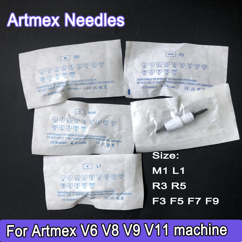 

Wholesale 20pcs Artmex Needles V11 V9 V8 V3 V6 PMU MTS Needle cartridges Semi permanent makeup M1 R3 R5 F3 F5 F7 Tattoo Needle