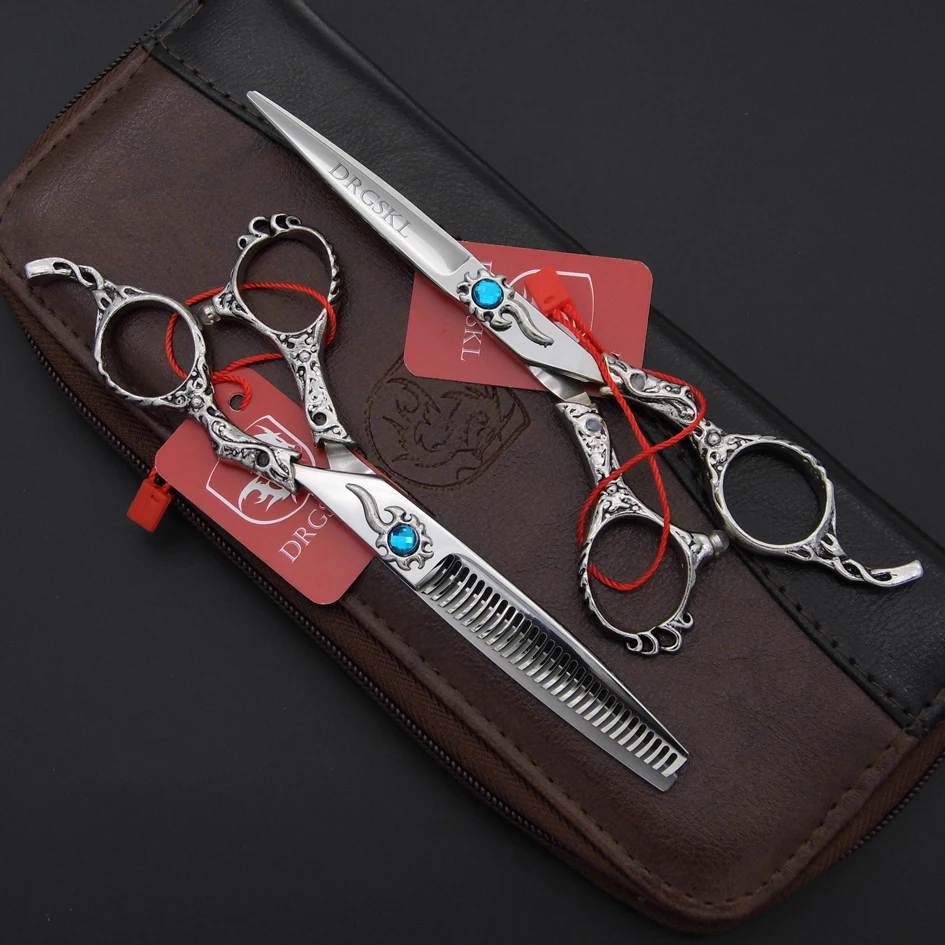 Япония 440C DRGSKL ножницы для стрижки волос высшего класса голубой Подсолнух 6,0 дюймов bayber Профессиональные Парикмахерские ножницы для волос