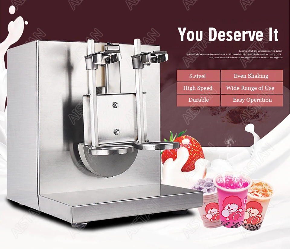 YY120-2 Electric Milk Tea Shaker Blender Machine Stainless Steel Double Head for bar equipment