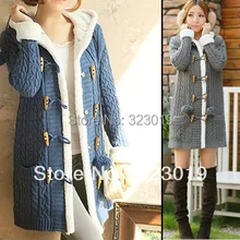 Кардиган с капюшоном на пуговицах, Женское шерстяное длинное пальто, модный теплый зимний свитер для отдыха, 5 цветов