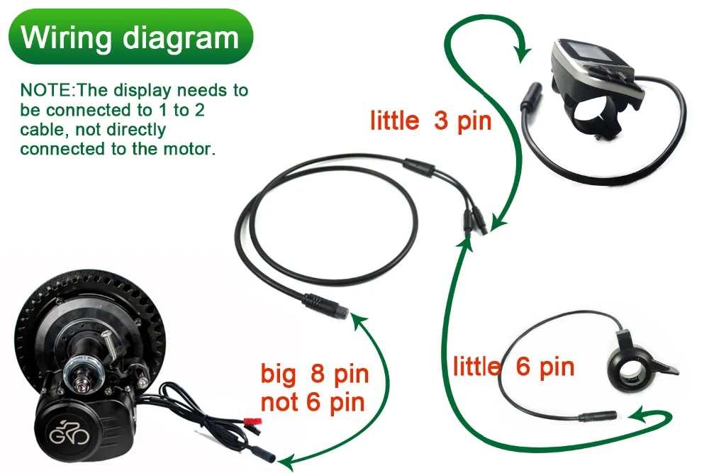 Discount okfeet eBIKE TSDZ 2 Thumb Throttle and 1T2 Cable Set Electric Bicycle PartSpeed Throttle for VLCD6 XH18 6