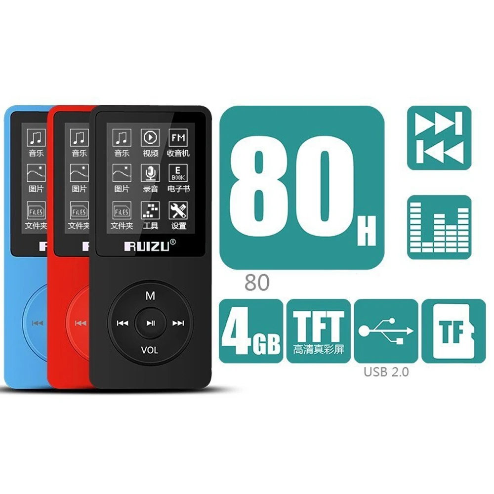 Ruizu X02 flac hi fi lossless музыкальный аудио hifi мп 3 мп3 плеер модуль медиаплеер