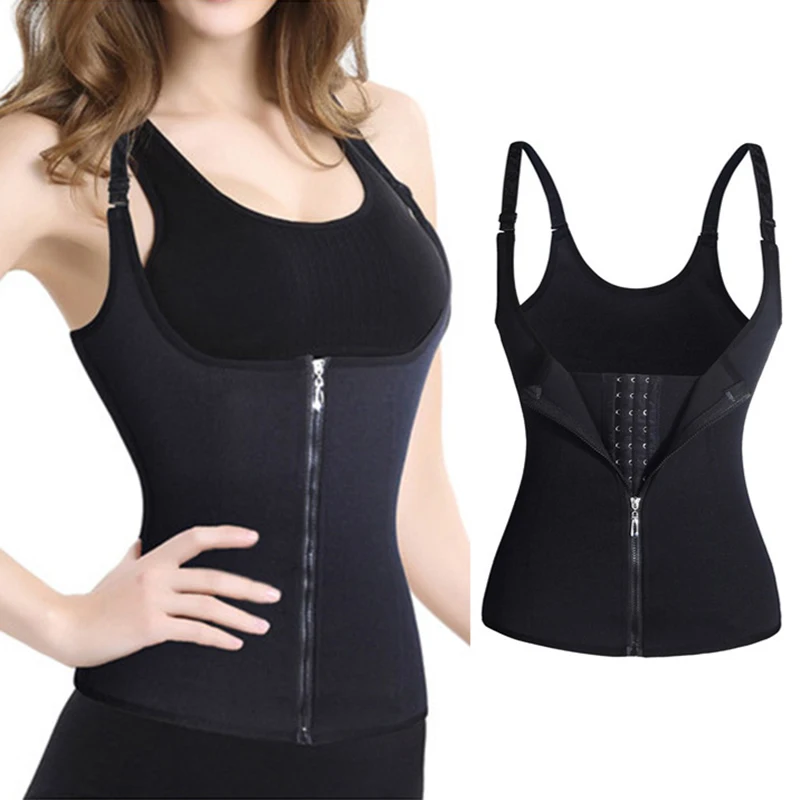

Plus Size Corset Women Waist Trainer Corset Zipper Vest Body Shaper Cincher Tank Top with Adjustable Straps Control Shapewear