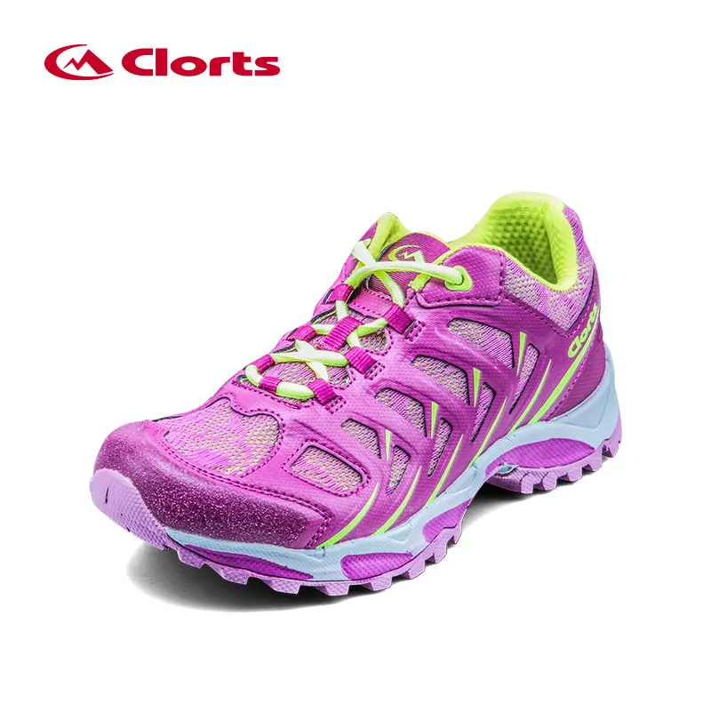 Clorts, женские и мужские легкие кроссовки для бега, дышащие сетчатые спортивные кроссовки, весна-лето, беговые кроссовки 3F021 - Цвет: 3F021DWomenPurple