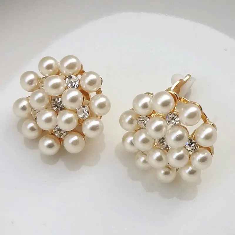 Korea elegant earrings Korean female temperament full pearl earrings