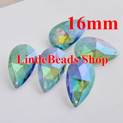 

Free Shipping! Wholesale AAA Top Quality 16mm 6106 Crystal almond/pear pendant green light colour 60pcs LINAL003