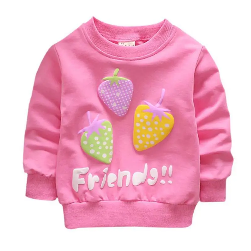 

New Autumn Boys Girls Strawberry Pattern Sweater Long Sleeve Casual Sweater 4 Colors For 0-2 Year Children Sweater