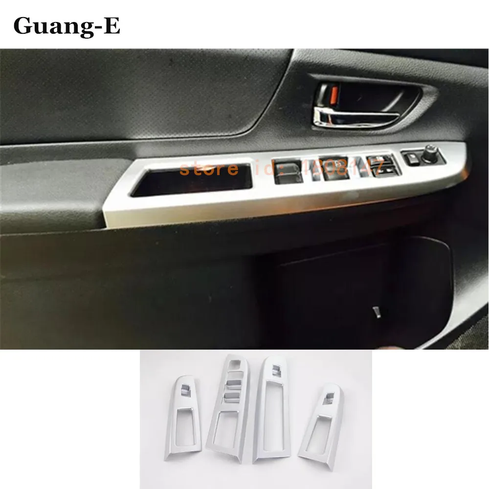 

car ABS chrome inner door Window glass switch panel cover trim lift frame molding 4pcs for For subaru XV 2012 2013 2014 2015
