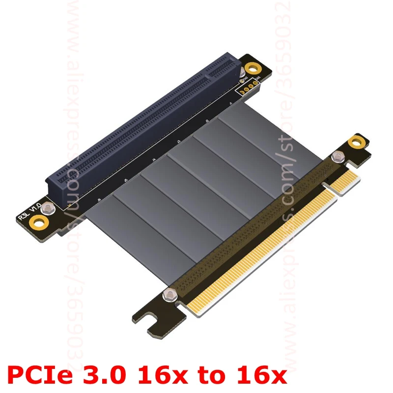 Gen3.0 PCI-E x16 To x16 3.0 male to female Elbow Left Angled Riser Cable 20cm 25cm PCI Express pcie 16x pci e Extender risers